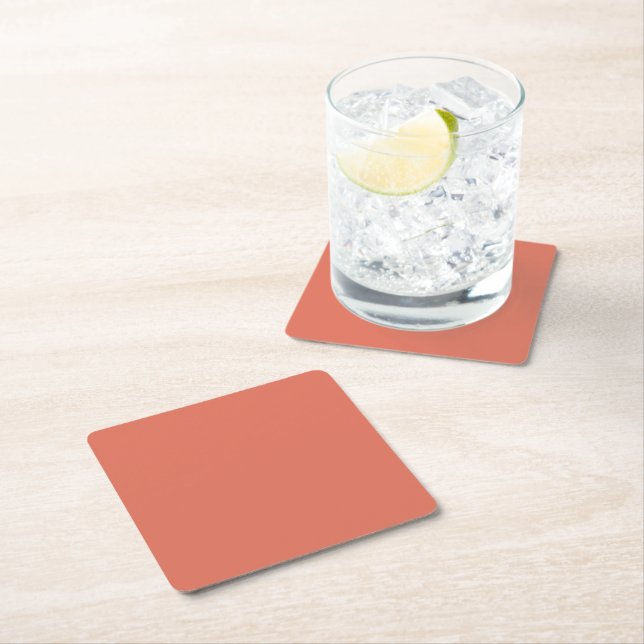 Minimal fyrkantig underlägg i mjuka terrakottafärg papper kvadrat (Insitu)