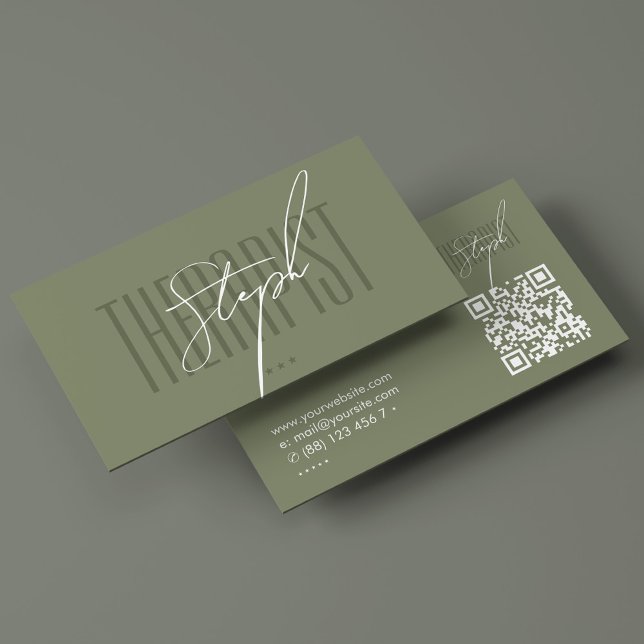 Minimal fysisk terapi Namnteckning en modern ålder Visitkort (Minimal Physical Therapist Podiatrist Sage Modern Business Card
)