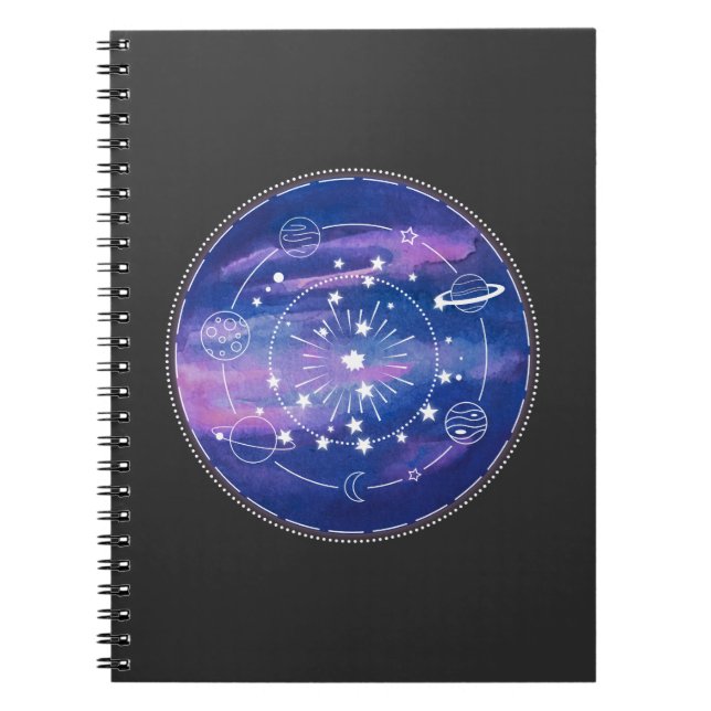 Minimal Galaxy Moon Design | Cosmic Aesthetic Art Anteckningsbok (Framsidan)