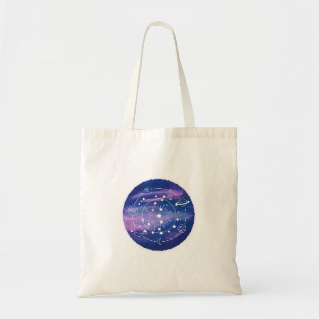 Minimal Galaxy Moon Design | Cosmic Aesthetic Art Tygkasse (Framsidan)