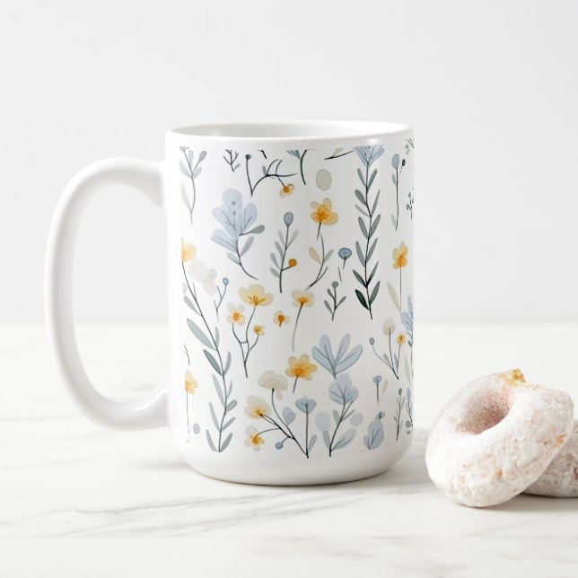 Minimal Gentle Colorful Garden Wildblommor Nursery Kaffemugg (Med munk)