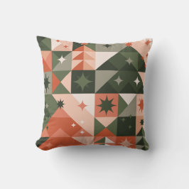 Minimal geometri för Julgran och stjärnor Kudde