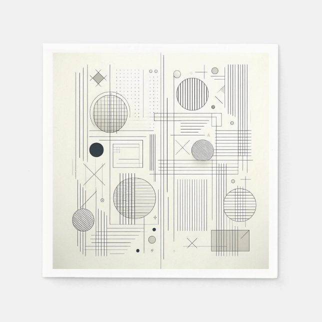 Minimal Geometric Line Art Pappersservett (Framsidan)
