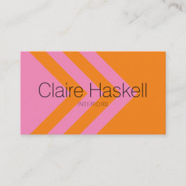 Minimal Geometric Social Media Icons Orange Rosa Visitkort