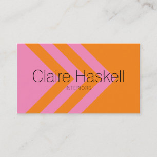 Minimal Geometric Social Media Icons Orange Rosa Visitkort