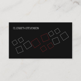 Minimal geometrisk Chic Monogrammed Red Black Whit Visitkort