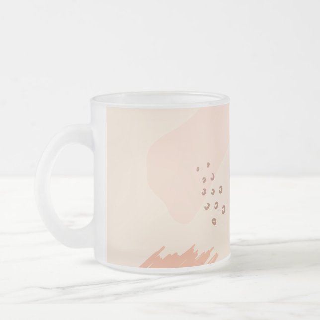 Minimal geometrisk jordform botaniskt frostad glasmugg (Vänster)