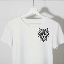 minimal geometrisk katt t shirt