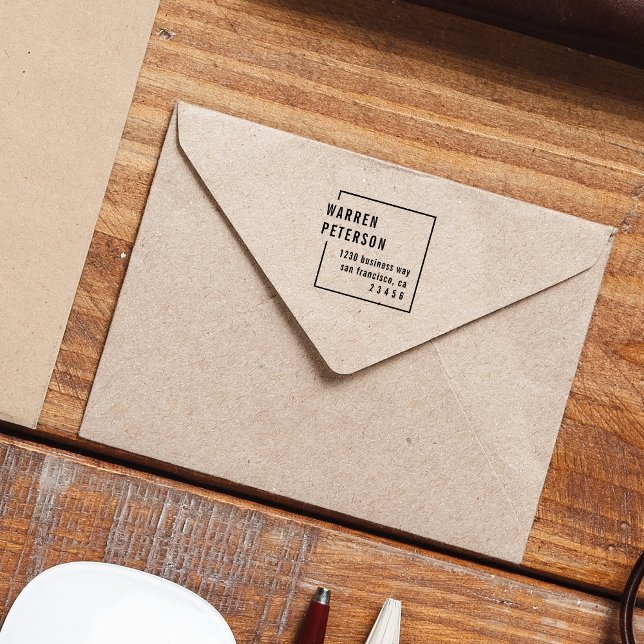 Minimal geometrisk Professionell Namn Returadress Självfärgande Stämpel (Skapare uppladdad)