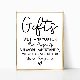 Minimal Gift Bord-signal för Bröllop Möhippa Poster