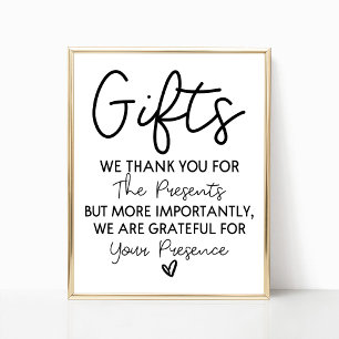 Minimal Gift Bord-signal för Bröllop Möhippa Poster