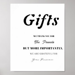Minimal Gift Bord-signal för Bröllop Möhippa Poster