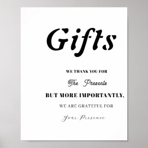 Minimal Gift Bord-signal för Bröllop Möhippa Poster