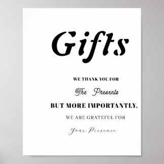 Minimal Gift Bord-signal för Bröllop Möhippa Poster