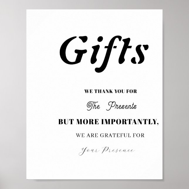 Minimal Gift Bord-signal för Bröllop Möhippa Poster (Framsidan)