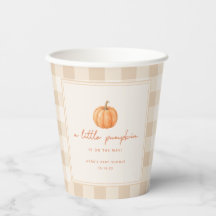 Minimal Gingham "Liten Pumpa" Höst Baby Shower