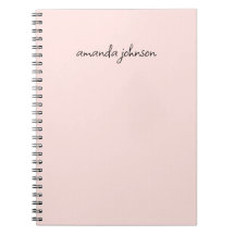 Minimal Girly Simple Ljus rosa Fullt Namn Monogram