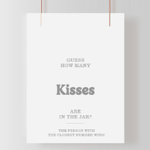 Minimal Gissa Hur Många Kyssar Bröllopsduschspel Poster