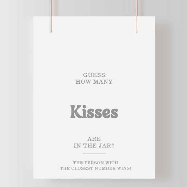 Minimal Gissa Hur Många Kyssar Bröllopsduschspel  Poster (Skapare uppladdad)