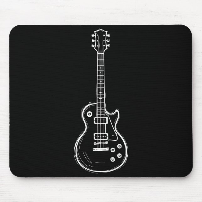 Minimal gitarr linjearbeten Rolig musikälskare Git Musmatta (Framsidan)