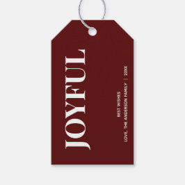 Minimal GLAD | Deep Red Holiday Presentetikett