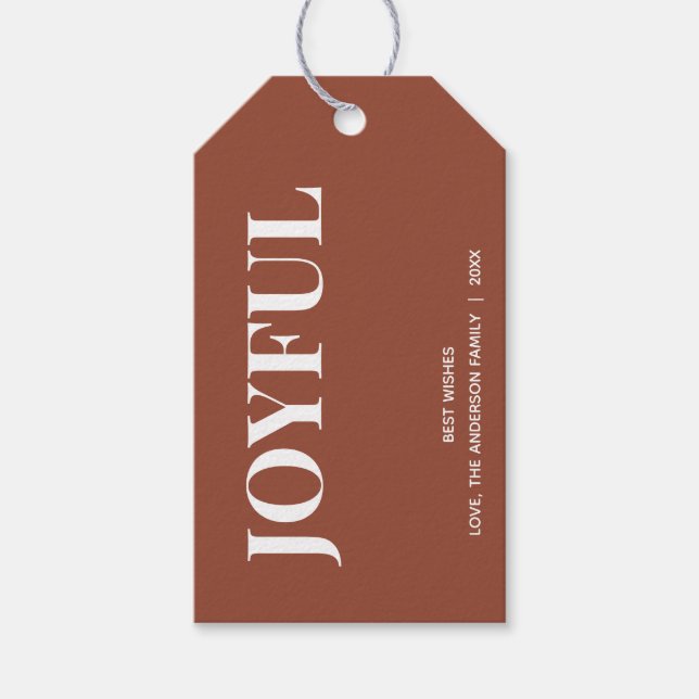 Minimal GLAD | Terrakotta Holiday Presentetikett (Framsidan)