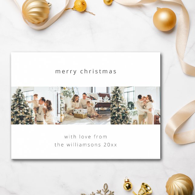 Minimal God jul 4-fotokollage-Vågrät Julkort (Skapare uppladdad)