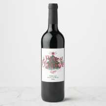 Minimal God Jul Vinfetikett