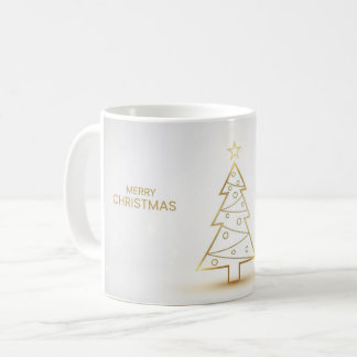 Minimal Gold Christmas Tree Mug Kaffemugg