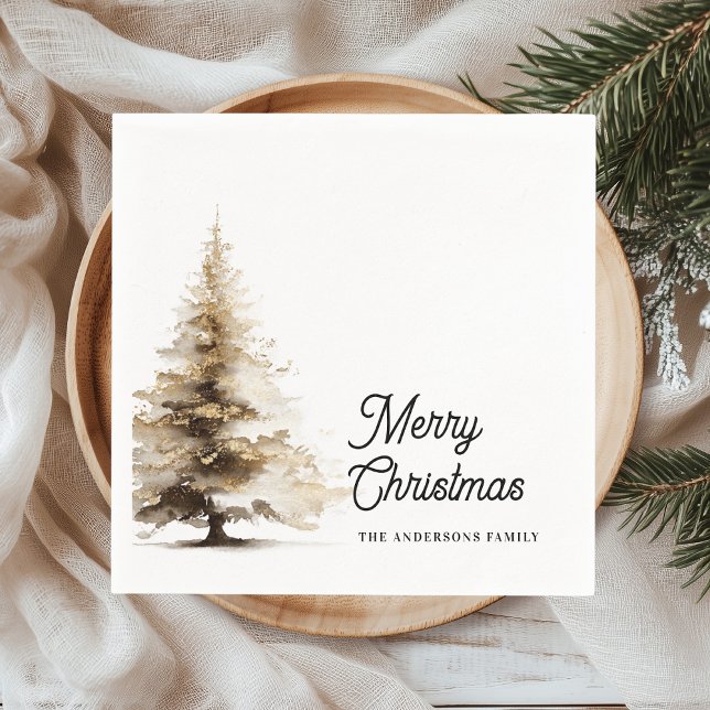 Minimal Gold Foil “Merry Christmas”  Pappersservett (Skapare uppladdad)