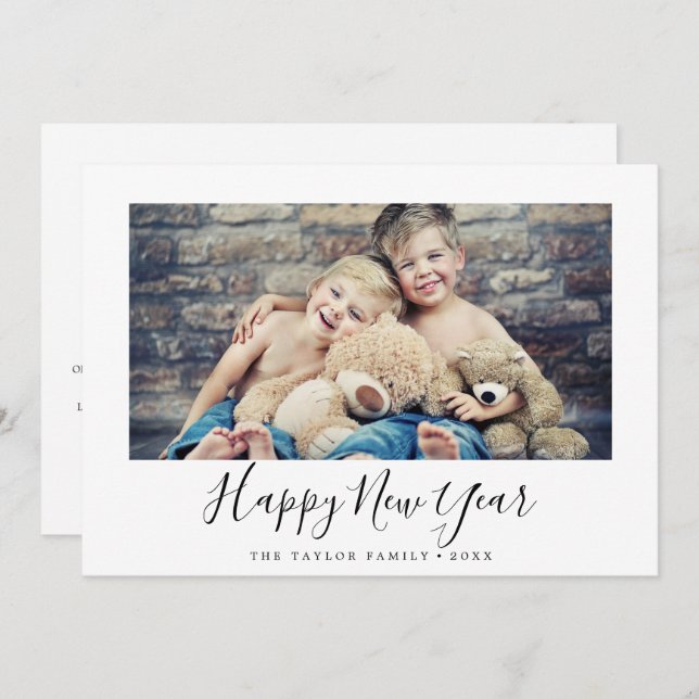 Minimal Gott nytt år | År i granskningslandskap Julkort (Fram/baksida)