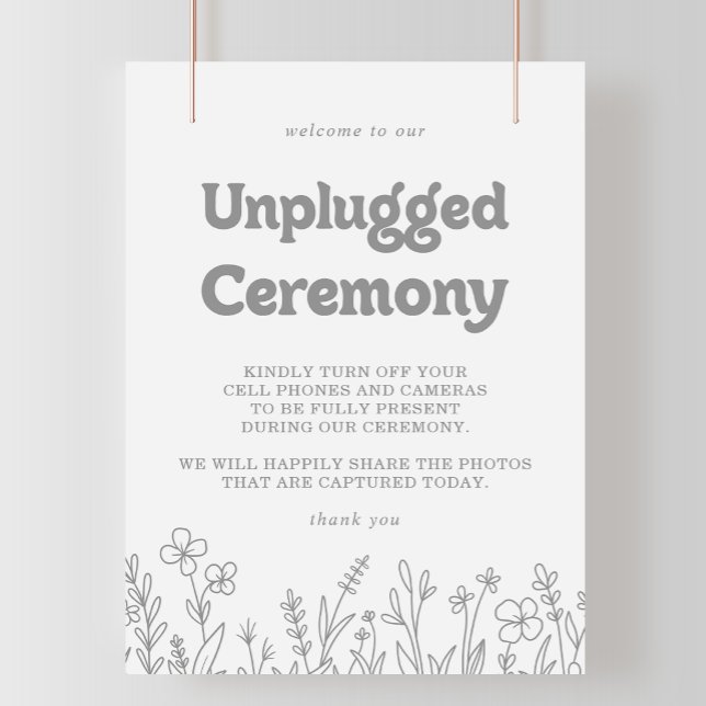 Minimal grå vildblomma Avstängd Ceremoni-skylt Poster (Skapare uppladdad)