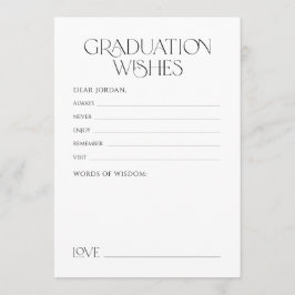 Minimal Graceful Elegance Graduate advice & wishes Rådkort
