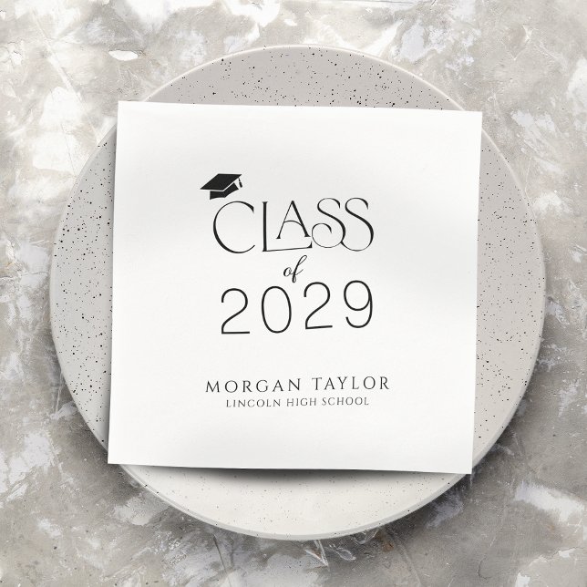 Minimal Gracely Elegance Class från 2025 Student Pappersservett (Minimal Graceful Elegance Class of 2025 Graduate Napkins)