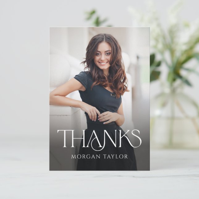 Minimal, graciös elegance 2 Photo Studenten Tack Kort (Stående Fram)