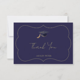 Minimal Graduation Thank You Card with Name Tack Kort