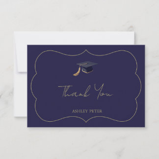 Minimal Graduation Thank You Card with Name Tack Kort