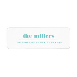 Minimal grafik | Aqua Blue Hipster Returadress Etikett