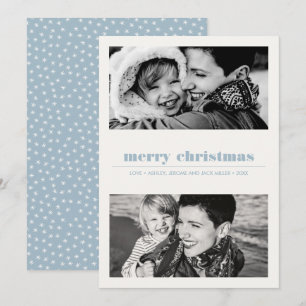 Minimal grafik Blått God jul 2-foto Kort