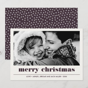 Minimal grafik   Burgundy God jul Photo Kort