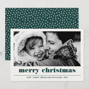 Minimal grafik Grönt God jul Photo Kort