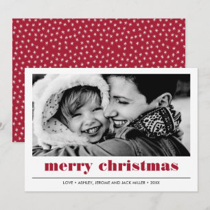 Minimal grafik Red God jul Photo Kort