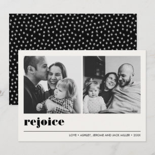 Minimal grafik Rejoice Black jul 2 Photo Kort
