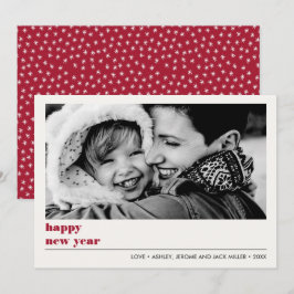 Minimal grafik | Ruby Red Gott nytt år Photo Kort