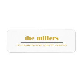 Minimal grafik | Senap gult Hipster Returadress Etikett