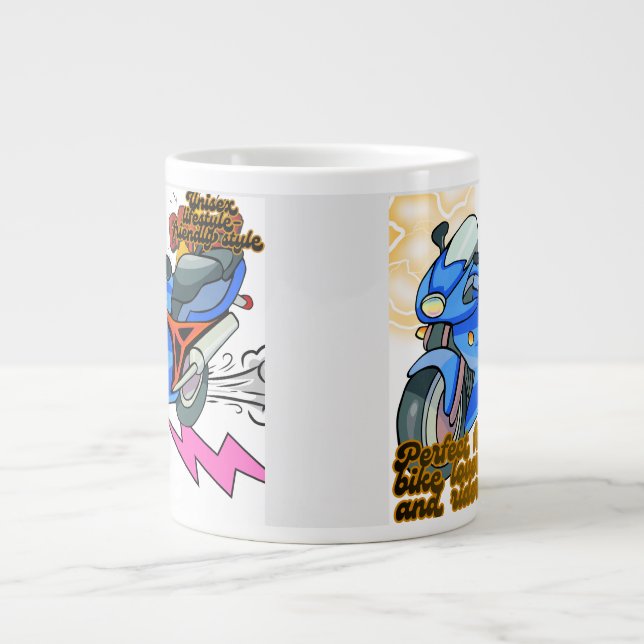 Minimal grafisk cykelkonst  jumbo mugg (Framsidan)