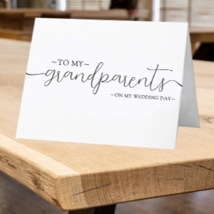 Minimal Grandparent bröllop keepsaké Tack Kort