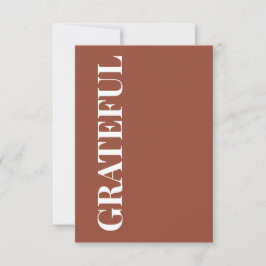 Minimal GRATEFUL | Terracotta Holiday Greeting Kort