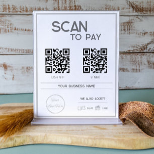 Minimal grått 2 QR-kodssökning för betala Poster