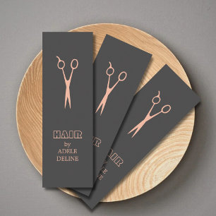 Minimal Grått Blek Rosa Scissor Hair Stylist Mini Visitkort